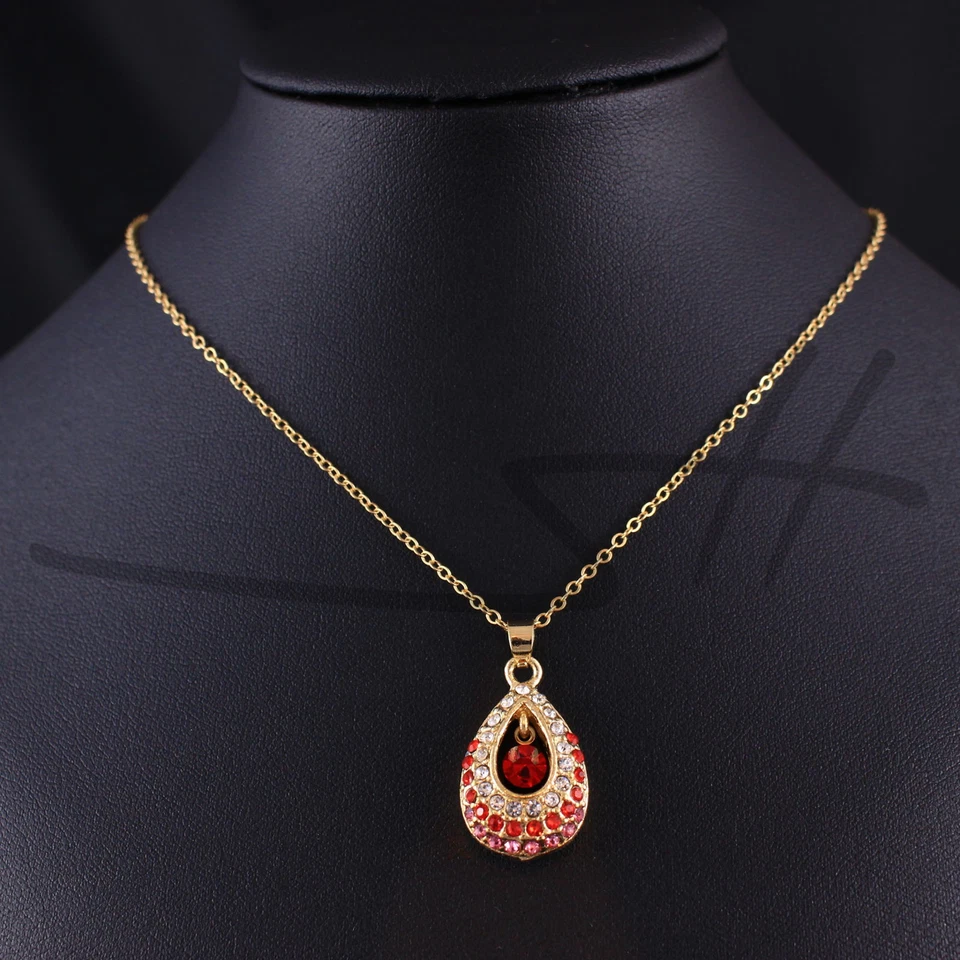 Halskette & Anhänger Tropfen, Damen, Gelb-Gold, + Etui, Geschenk Weihnachten - Bild 4 von 4