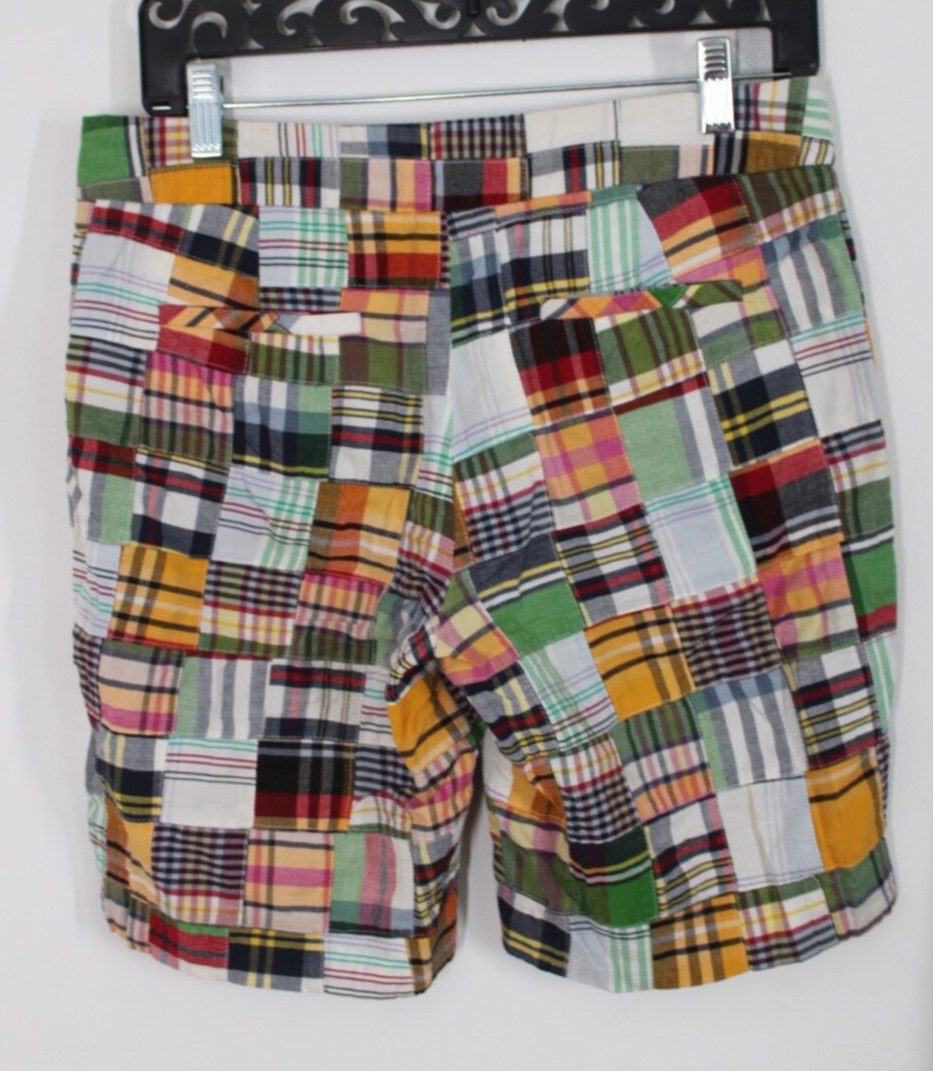 J Crew 2 Multicolor Madras Patchwork City Fit Lon… - image 3