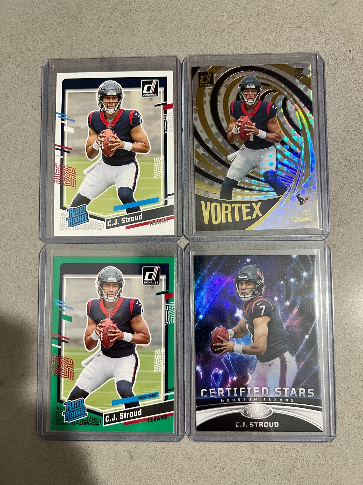 CJ Stroud Rookie Lot Rated Rookie x2 Certified Stars Vortex