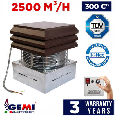 GEMI CHIMNEY EXHAUST DRAFT EXTRACTOR FAN FOR FIREPLACE PIZZA BBQ 220 VOLTS 