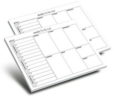 Weekly TO DO List Notepads 2 Pack 50 Pages Each Task Pad Planner w/Daily Chec...