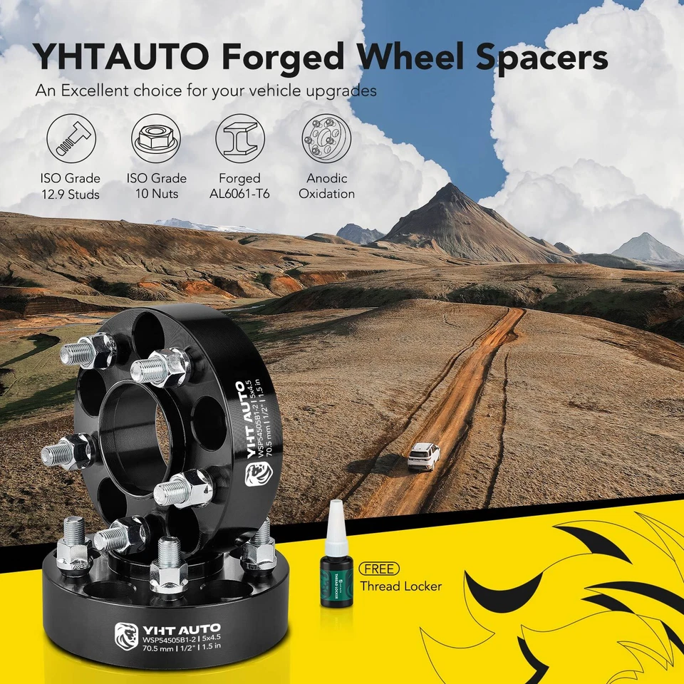 2x espaciador de rueda de 1,5" 5x4,5 a 5x4,5 para Ford Ranger Lincoln Town Car 1/2" 70,5 mm Foto 2 de 4