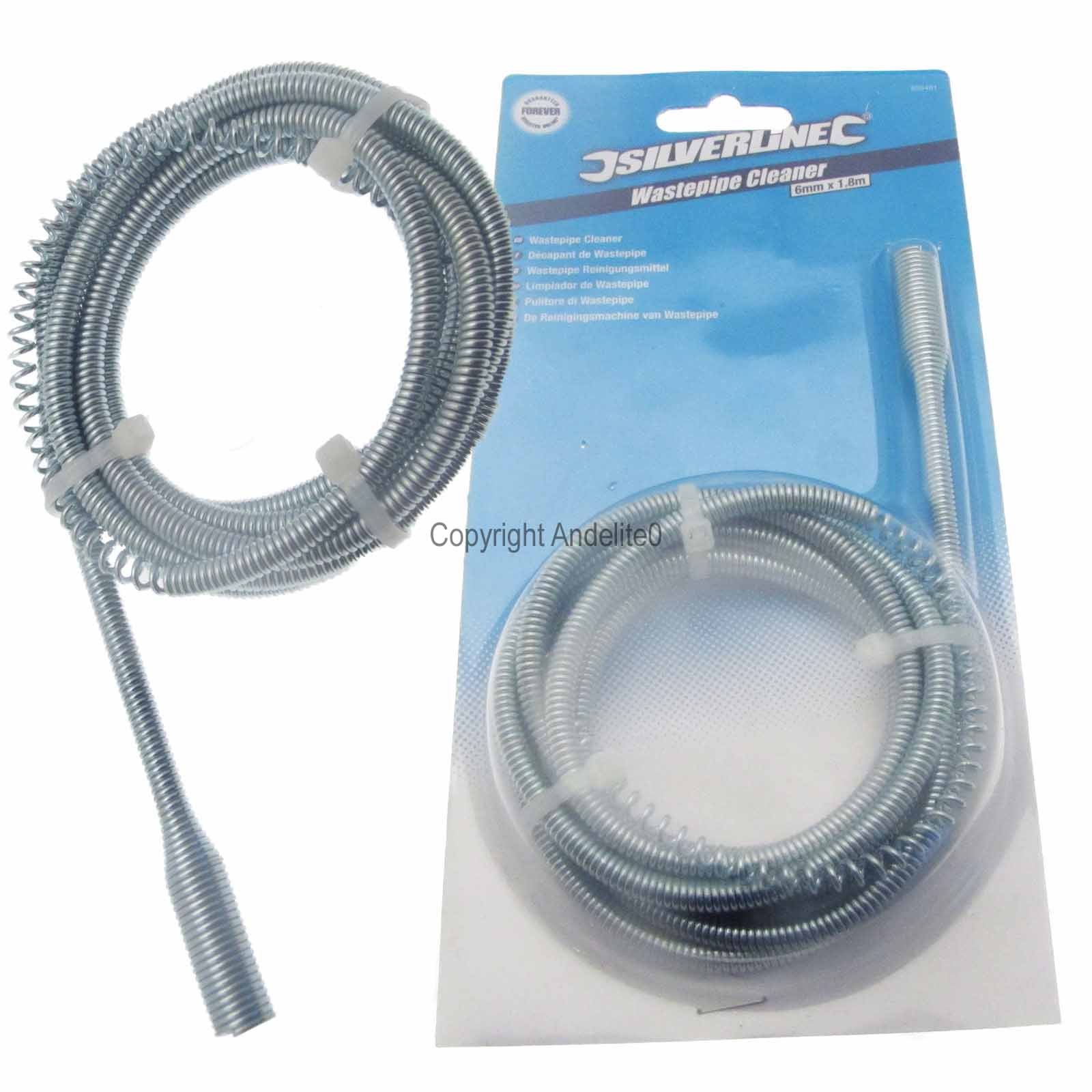 Toilet and Waste Pipe Cleaner Unblocker 6mm Diameter With integrated