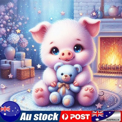 5D DIY Full Round Drill Diamond Painting Pig Kit Home Decor Art Craft ...