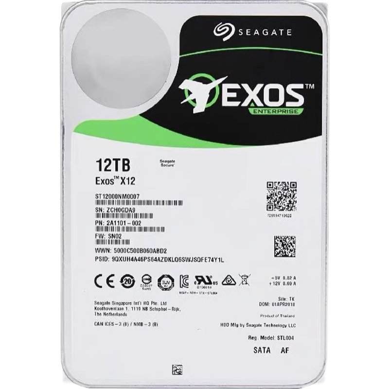 Seagate Exos 16TB (ST16000NM000J) Enterprise HDD X18 SATA 6Gb/s 512e/4Kn 7200 RPM 256MB Cache 3