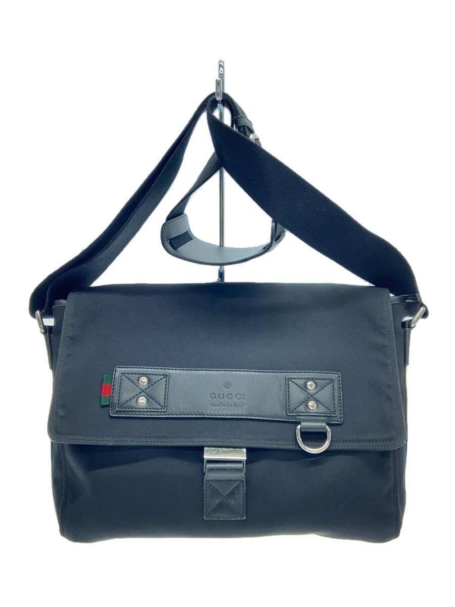 GUCCI shoulder bag canvas Black 246067 sherry line GG Used GUCCI shoulder bag canvas Black 246067 sherry line GG Used