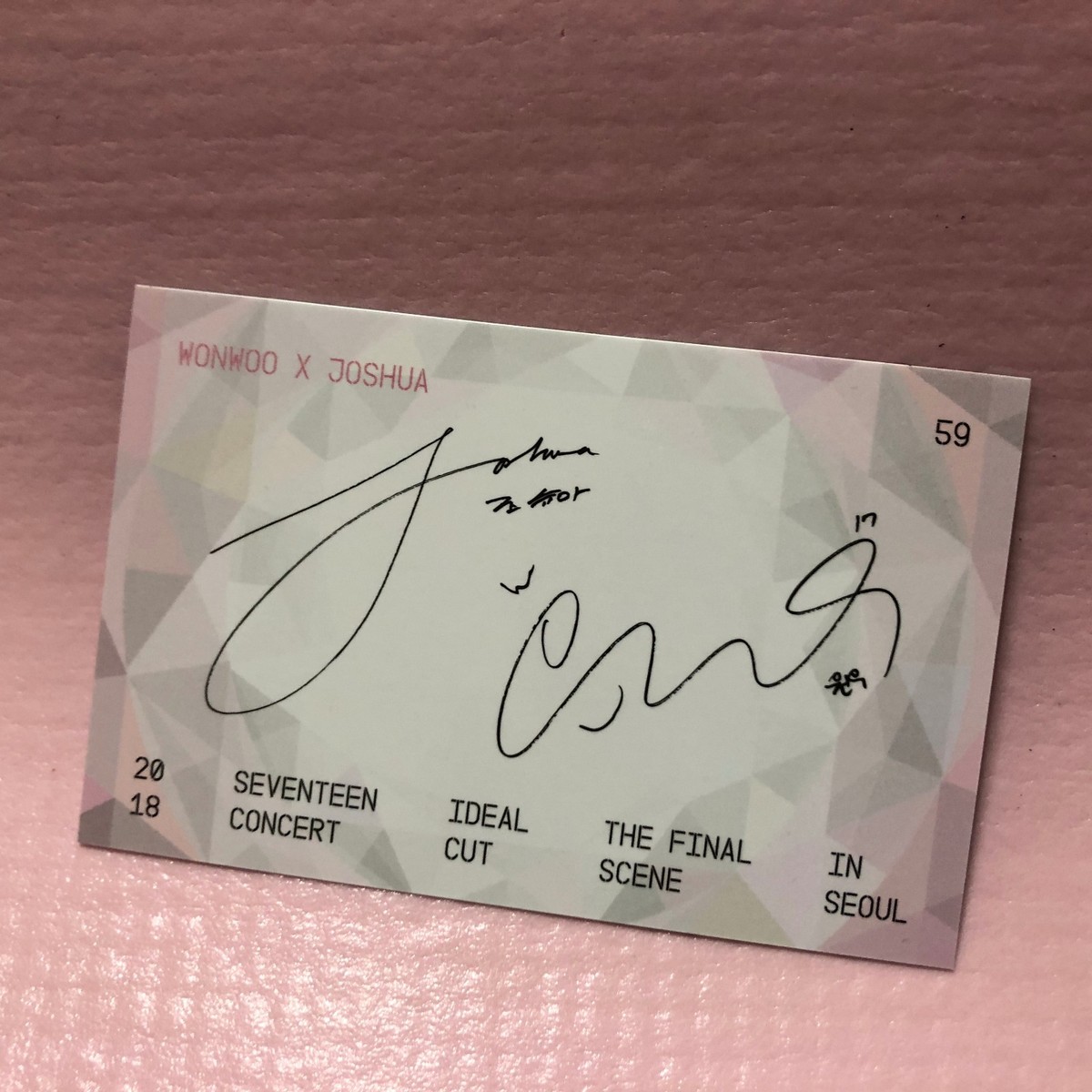 SEVENTEEN JOSHUA WONWOO Official TRADING CARD Concert IDEAL
