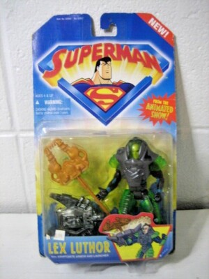 Superman Lex Luthor w/ Kryptonite Armor & Launcher, Kenner Hasbro 1996