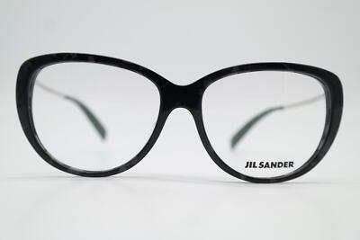 Brille JIL SANDER J 4003 Schwarz Transparent Silber Oval Brillengestell Neu