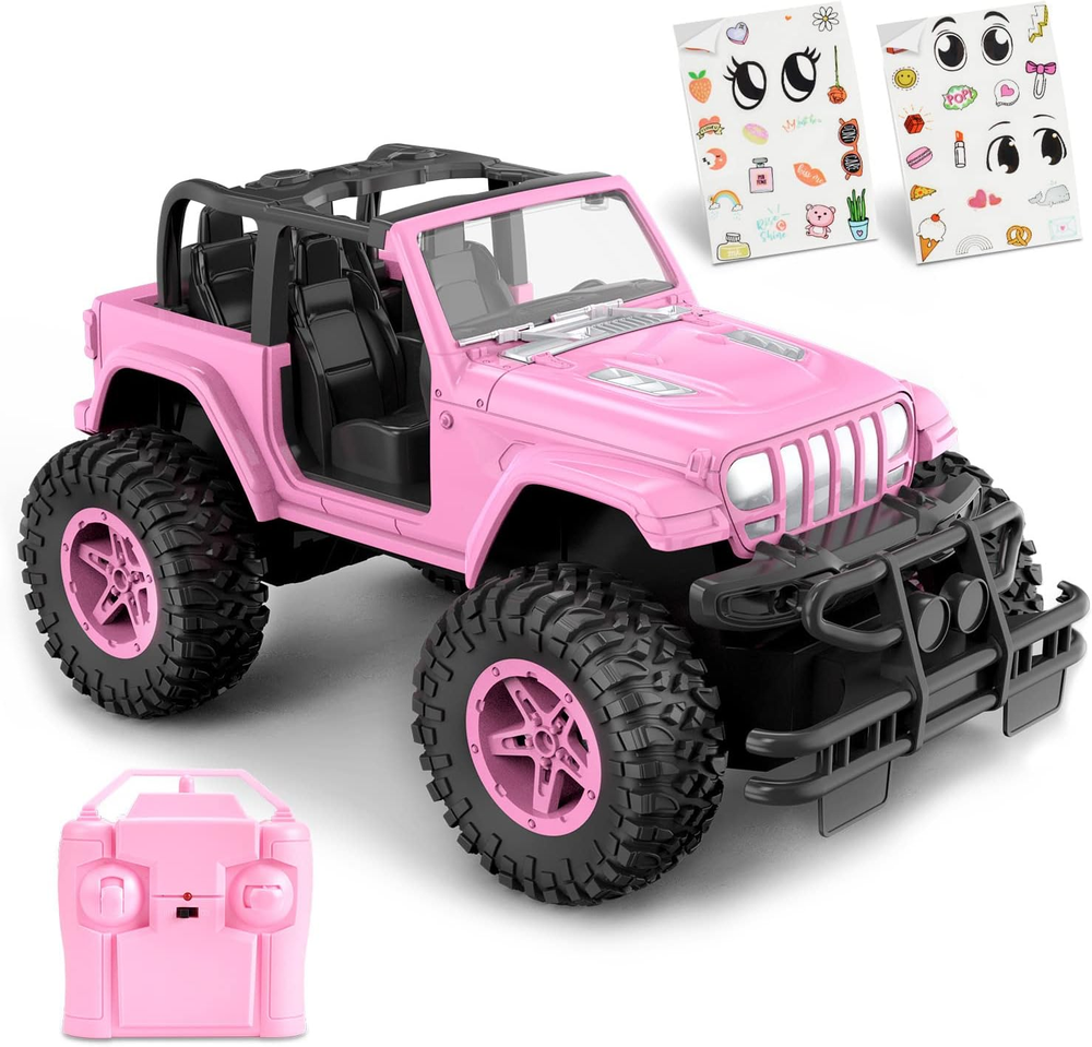 Pink 1:16 Scale DIY Sticker RC Car for Girls with 80 Min Playtime