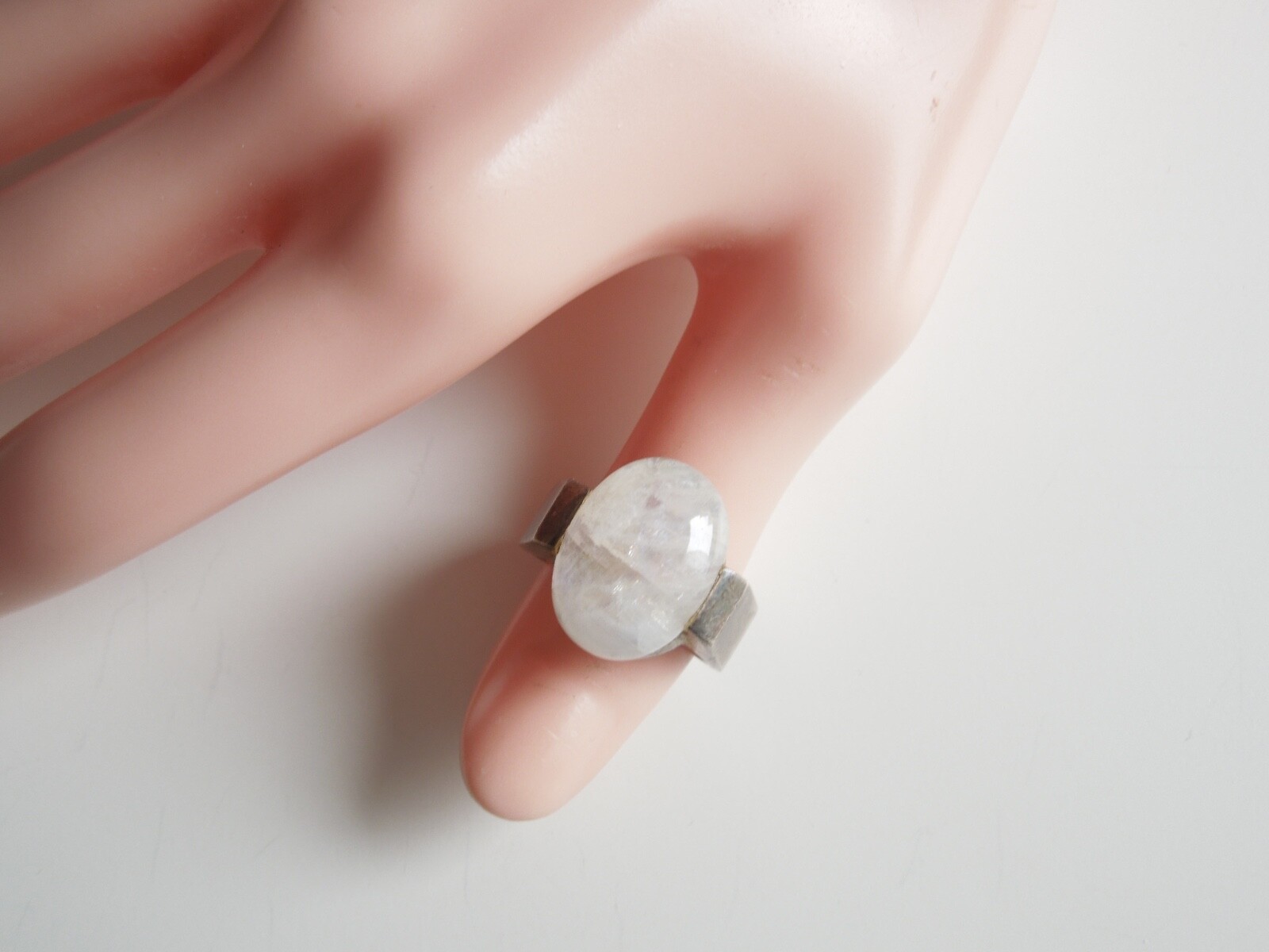 925 Silver Ring Moonstone Cabochon Solid 11.1g / … - image 8