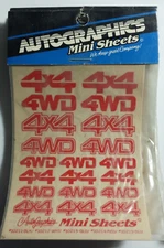 AutoGraphics RC Car Racing Body Decal MINI SHEET #10214 RED - New Old Stock