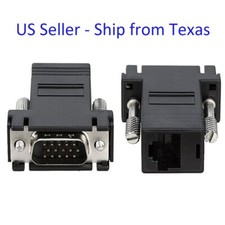 VGA HD15 Male To RJ45 Female Adapter Network Extender Ethernet CAT5 CAT6 100ft