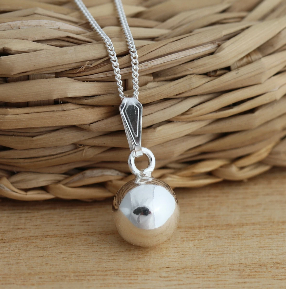 Sterling silver hotsell ball pendant necklace