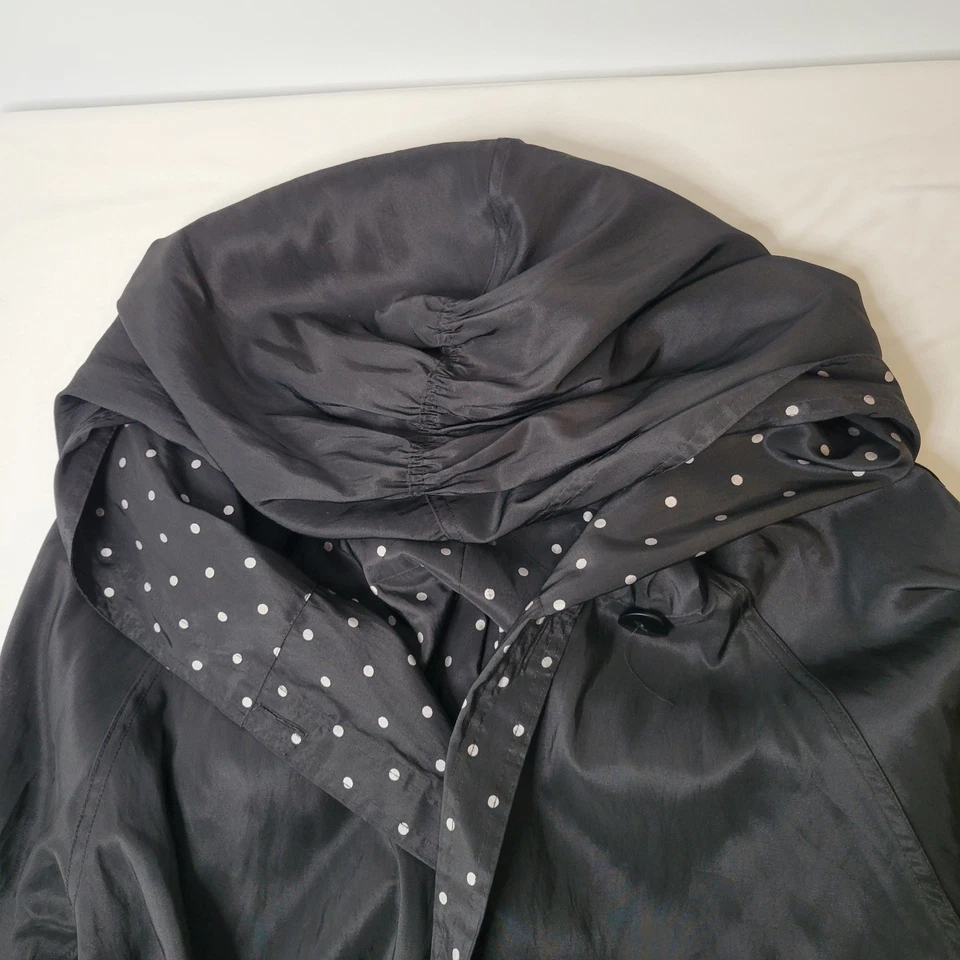 Mycra Pac теперь женщин с капюшоном длинный двусторонний в горошек черный дождевик Castlecore - Изображение 4 из 4