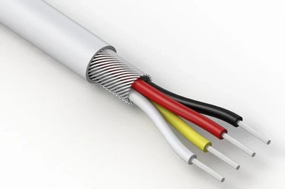 32AWG 4C Stranded Copper Shielded Data Cable, 150V, White PVC, 305m 1000ft Spool