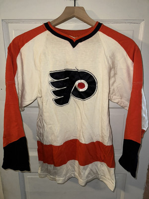 Vintage 1970s Bauer Philadelphia Flyers Cotton NHL Hockey Jersey Men s Medium