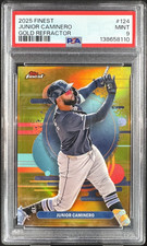 Junior Caminero 2025 Topps Finest #124 *Gold Refractor* Numbered /25 Rare PSA 9