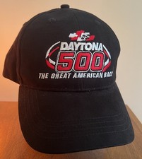Men  s Vintage Daytona 500 Hat Cap Black The Great American Race NASCAR Promo