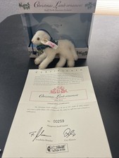 Steiff Christmas Lamb Ornament Limited Edition 2003 w/ Box COA Germany