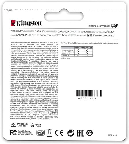 Kingston DataTraveler microDuo 3C USB Flash Drive 256GB USB Gen 3 Type-C and Typ - Photo 2/5
