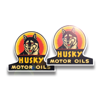 #ad Vintage Style Husky Motor Oils Sticker 2 Pack Retro Gas Oil Matte Decals 3quot; $5.99