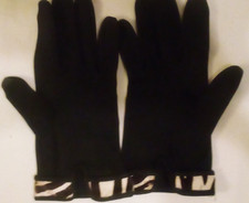 Vintage Kay Fuchs Black Cotton Gloves 6 1/2
