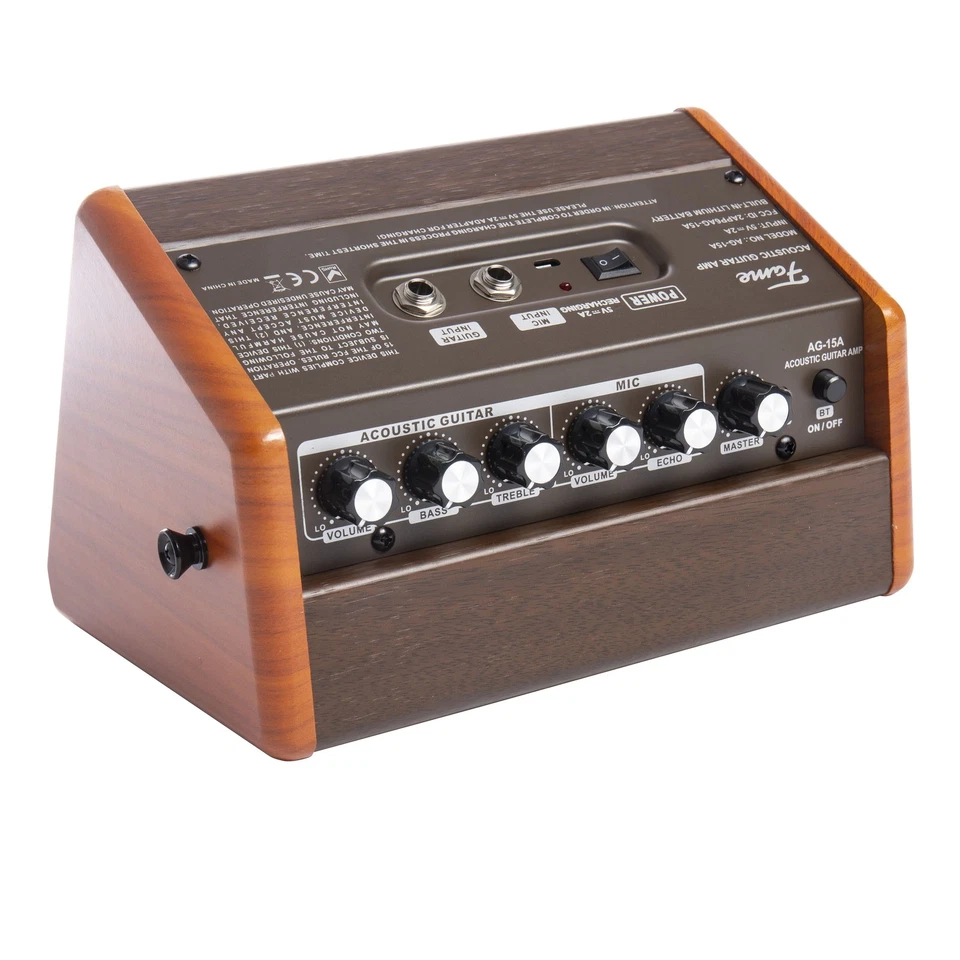 AG-15A Akustikgitarren Verstärker 15W 2-Kanal Akkubetrieben Bluetooth - Bild 4 von 4