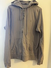 Allsaints Hoodie Mens M Gray Brown Full Zip Up Cotton