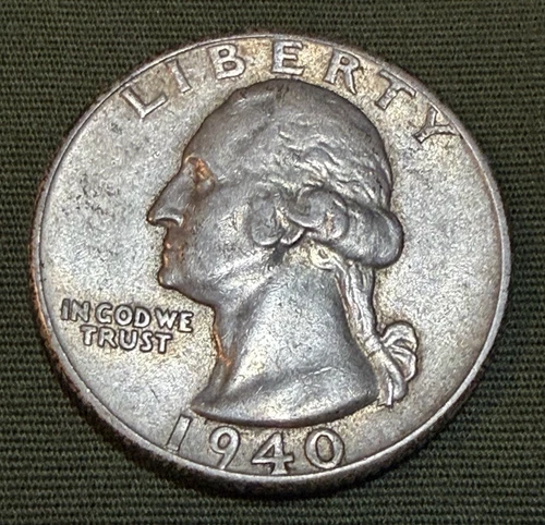 USA - 1940-P Silver Washington Quarter - AU+ No Reserve!