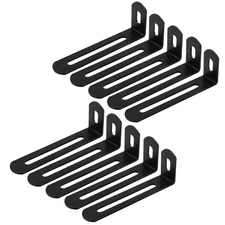 10Pcs Stainless Steel Right Angle Brackets Black L-Shape Corner Brace Heavy D...