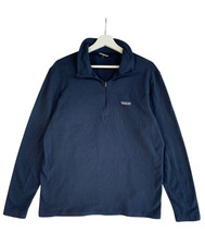 Patagonia Fleece Pullover Micro D  Mens L Navy Blue 1/4 Zip Outdoor Sweatshirt