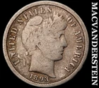 1893-S Silver Barber Dime-Fine Semi Key Better Date No Reserve #i4482