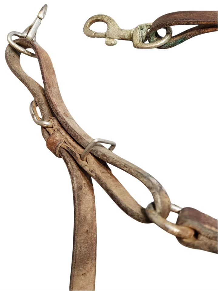 Correa para la cabeza de cuero tostado césped vintage Foto 4 de 4