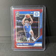 Panini 2024-25 Donruss Optic Tyrese Maxey #135 Red Glitter Prizm /75 76ers