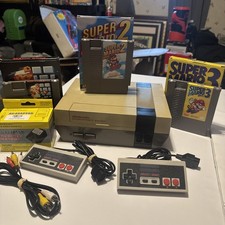 Nintendo NES Console Bundle With Super Mario 1,2,3 Tested Working Please Read