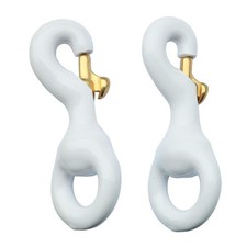 EKEV 2 PCS 3.3 Inch Flag White Rubber Coated Brass Swivel Snap Hooks - Heavy Dut