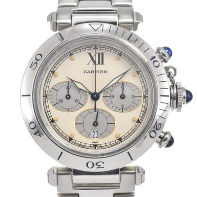 CARTIER Pasha 38ｍｍ chronograph W31004H3 Quartz Men's Watch D#147035