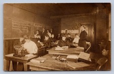 J87/ West Lafayette Ohio RPPC Postcard c1910 Interior Office School?  632