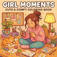 Girl Moments Coloring Book: Wholesome  Relaxing Scenes for All Ages, 40 Charmin