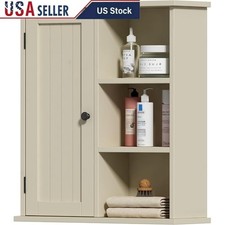Wall Mounted Bathroom Medicine Cabinet W/ Adjustable Shelves Storage Organizer