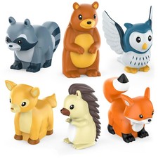   Woodland Animals Watertight Baby Bath Toys, 6 Pack  Sealed, No Hole Bath T...