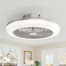 Invisible Blade. Ceiling Fan 18''. Dimmable Light. Remote. Reversible. 6 Speeds.