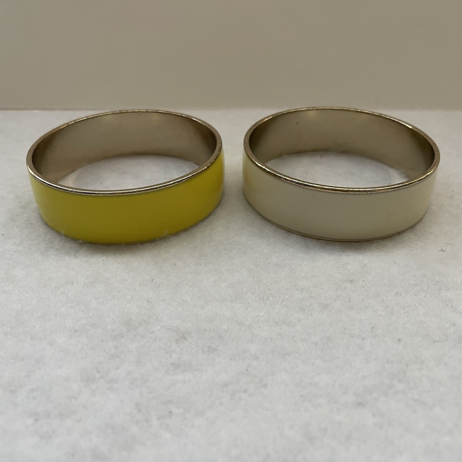 Enamel Bracelets Bangle Stackable Yellow White Si… - image 8
