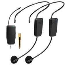 Wireless Microphone System for 2 People,160ft Range, 2.4G Dual Wireless Heads...