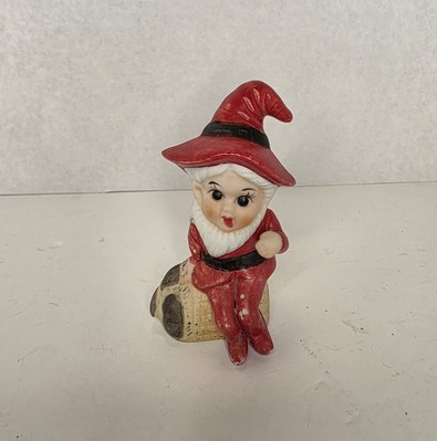 Brinns Christmas ELF GNOME Female Tongue Out with Beard 1970s Vintage