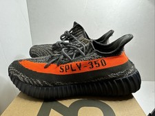 Adidas Yeezy Boost 350 V2 Zapatos Para Hombres 8.5 Tenis Gris Naranja HQ7045 Nuevo DS