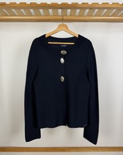 SAINT JAMES Wool Blend Navy Blue Cardigan Sweater Size US 8 MADE IN FRANCE