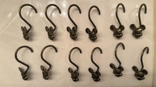 12 Brass Metal Disney Mickey Mouse Shower Curtain Rings Hooks 1990's ; 0 ship