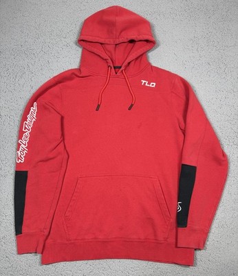 Troy Lee Designs Hoodie Mens XL Red Fleece Pullover Racing Graphic Sleeves